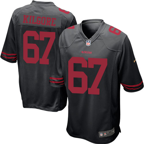 Men's Game Daniel Kilgore Nike Jersey Black Alternate - #67 NFL San Francisco 49ers